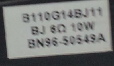 BOCINA PARA TV SAMSUNG ( 1 PZ ) / NUMERO DE PARTE BN96-50549A / B110G14BJ11 / BN9650549A / 51549A / BJ 6Ω 10W / PANEL CY-TB050HMAV1H / DISPLAY BN96-52426A / BN96524296A / MODELO QN50Q80BDFXA - Imagen 2